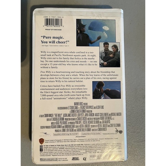 Free Willy 1, 2 & 3 VHS Set Clam shell case. - Picture 5 of 9